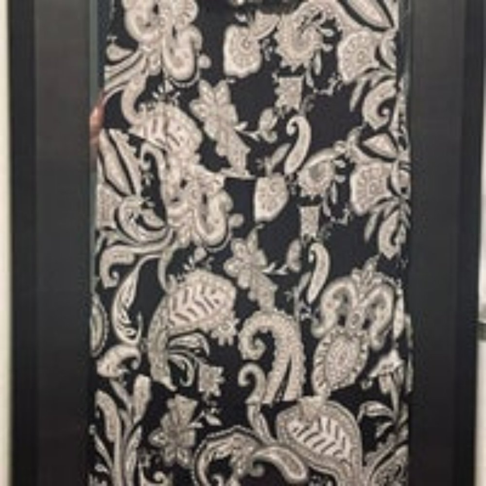 OLD NAVY Maxi Dress Strapless Black Cream Floral Pattern Sz. XL (16-18)